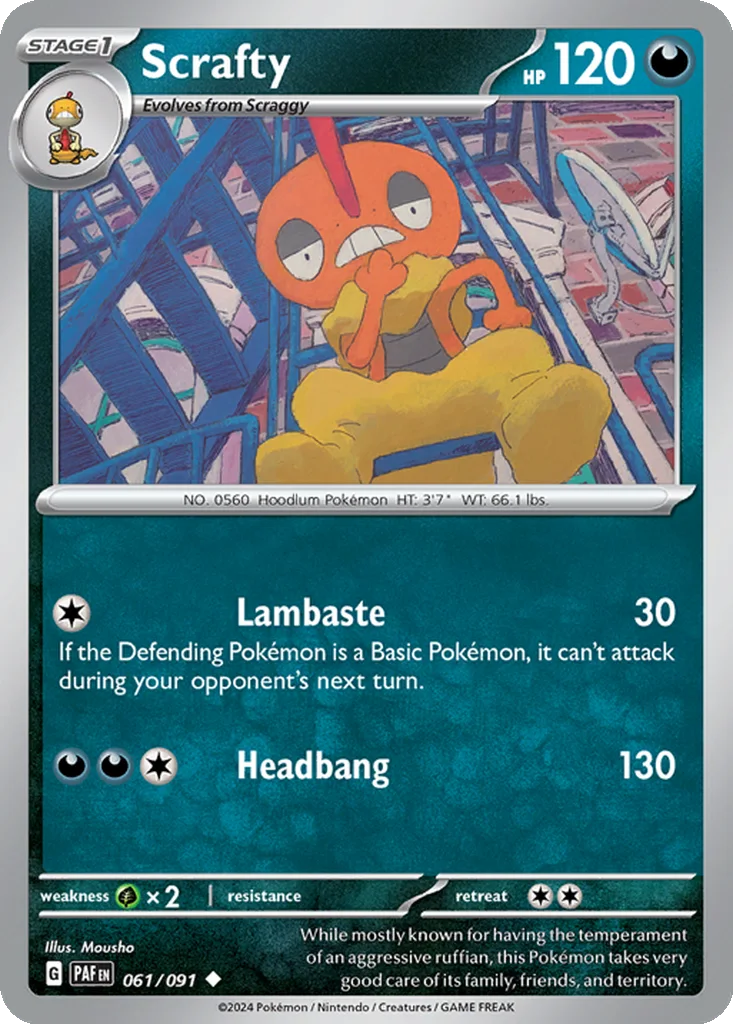 Scrafty 061/091 SV: Paldean Fates (Normal)