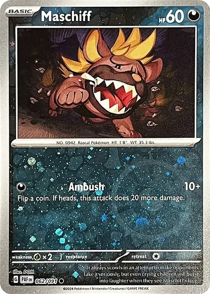 Maschiff 062/091 Paldean Fates (Reverse Holo (Cosmos))