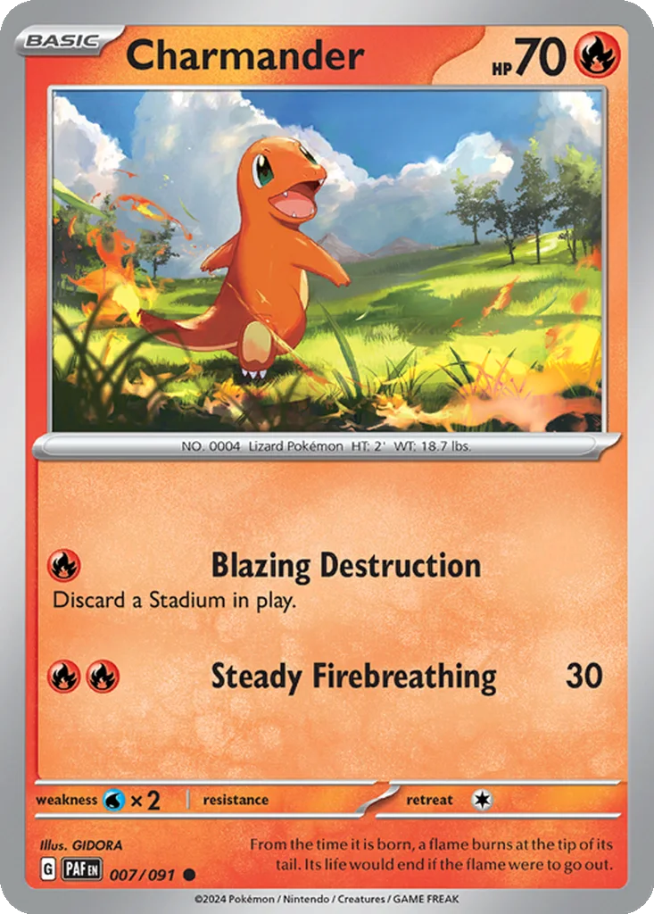 Charmander 007/091 Paldean Fates (Cosmos Holo)