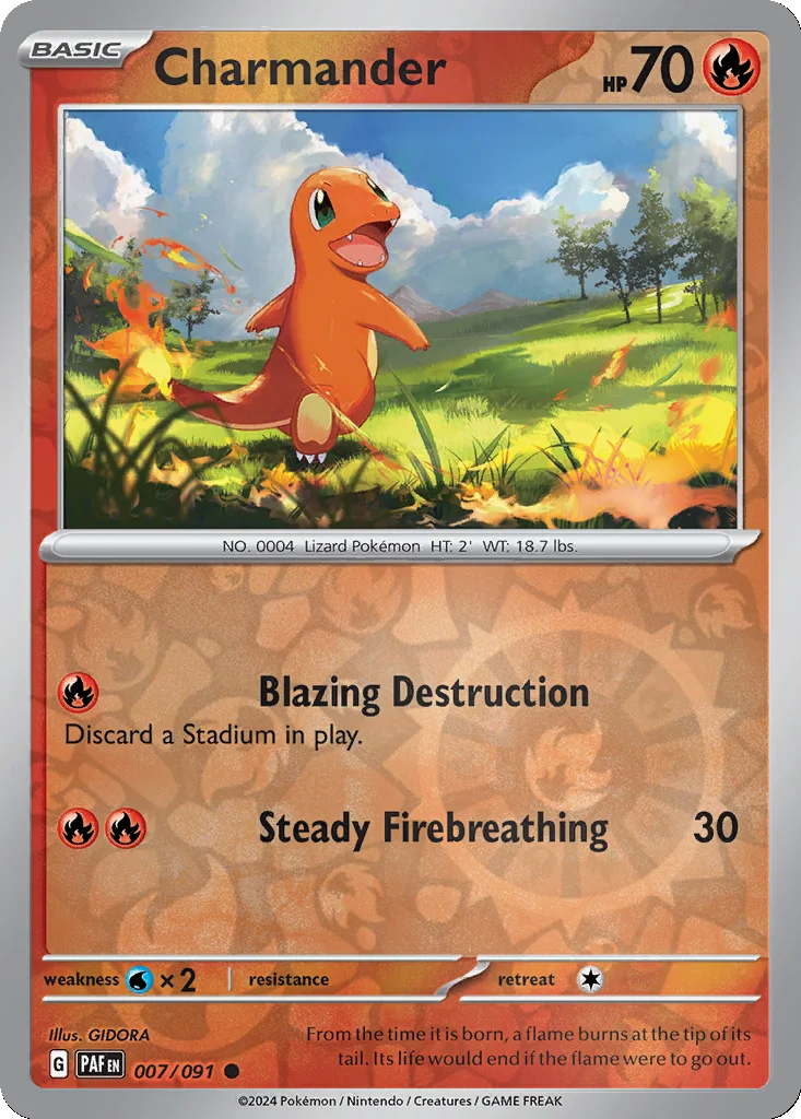 Charmander 007/091 Paldean Fates (Reverse holo)
