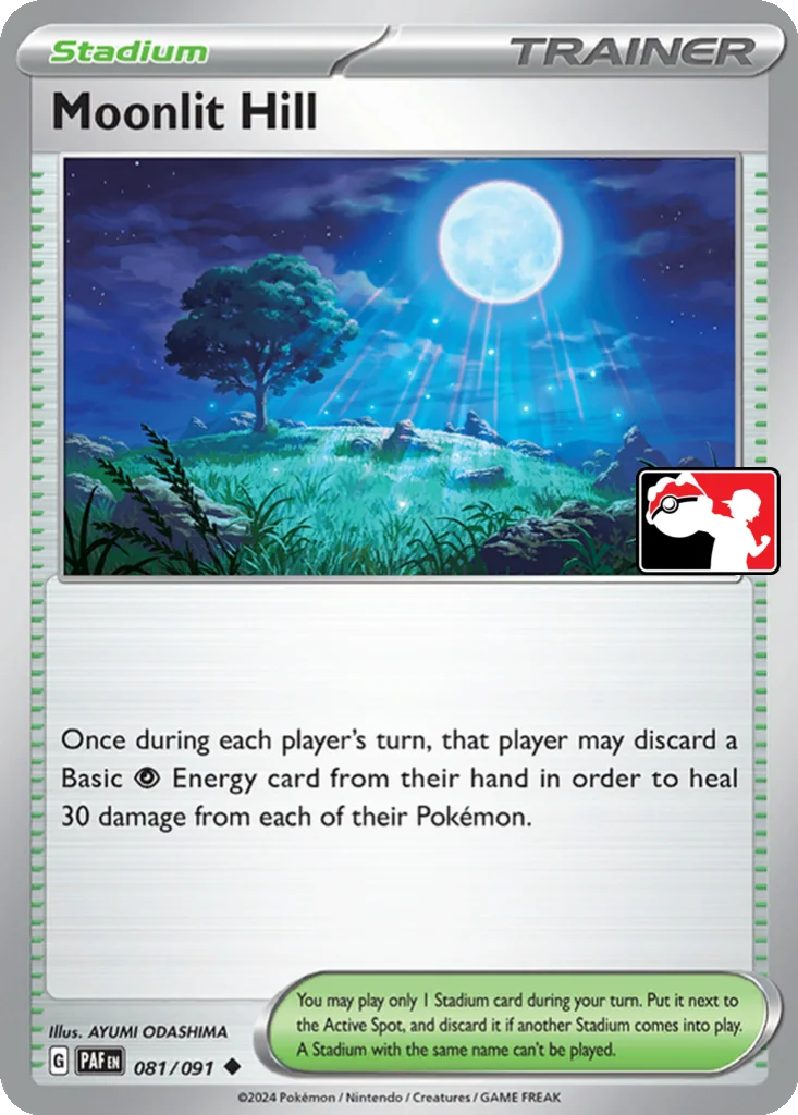Moonlit Hill 081/091 Paldean Fates (Play! Pokémon (Cosmos Holo))