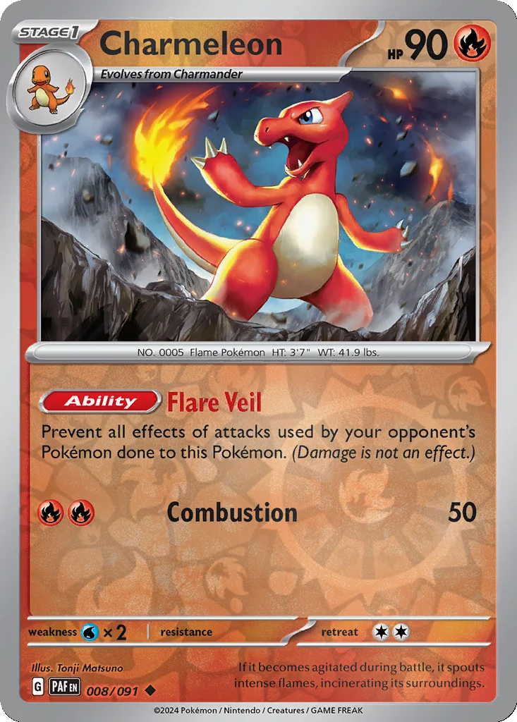 Charmeleon 008/091 Paldean Fates (Reverse holo)