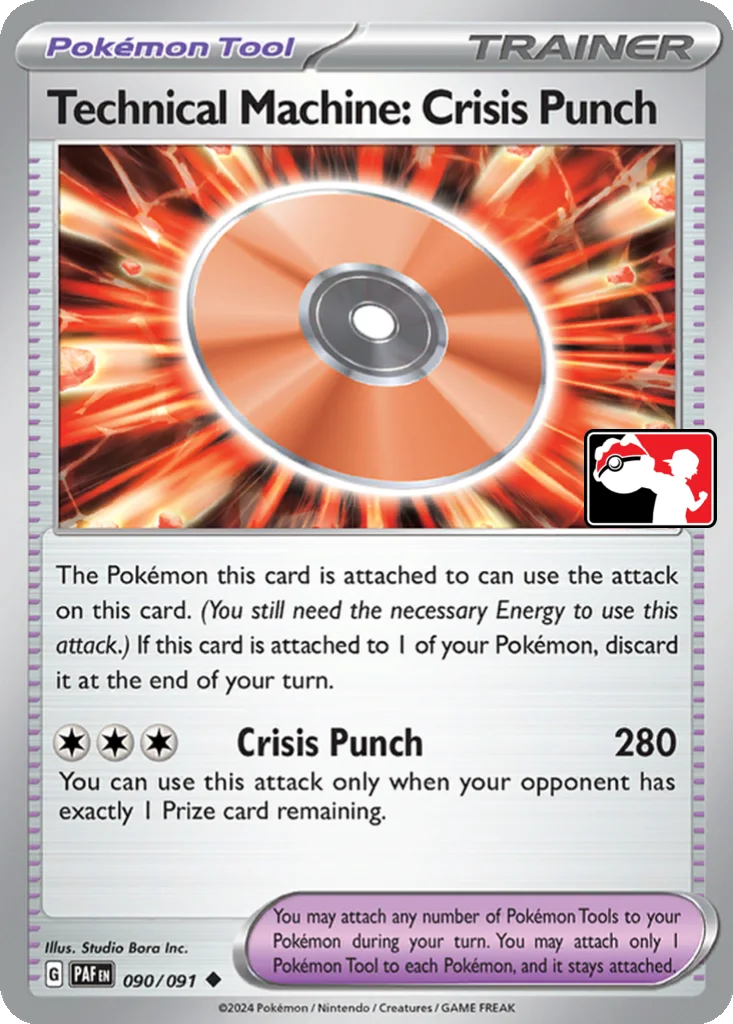 Technical Machine: Crisis Punch 090/091 Paldean Fates (Play! Pokémon (Cosmos Holo))