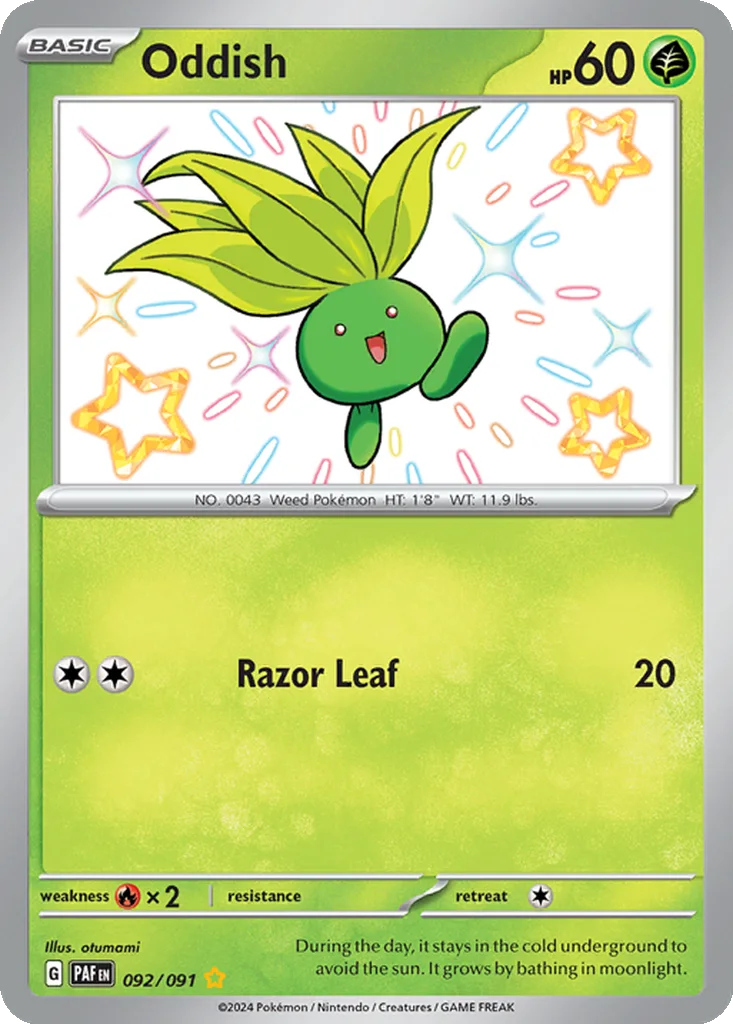 Oddish 092/091 Paldean Fates (Holo)