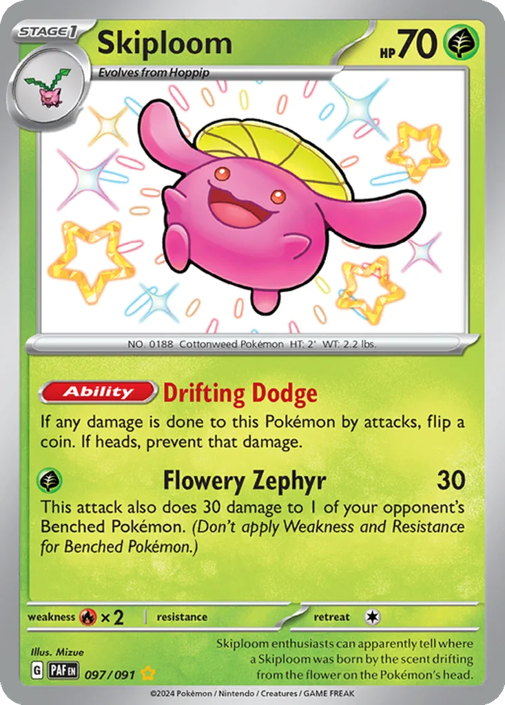 Skiploom 097/091 Paldean Fates (Holo)