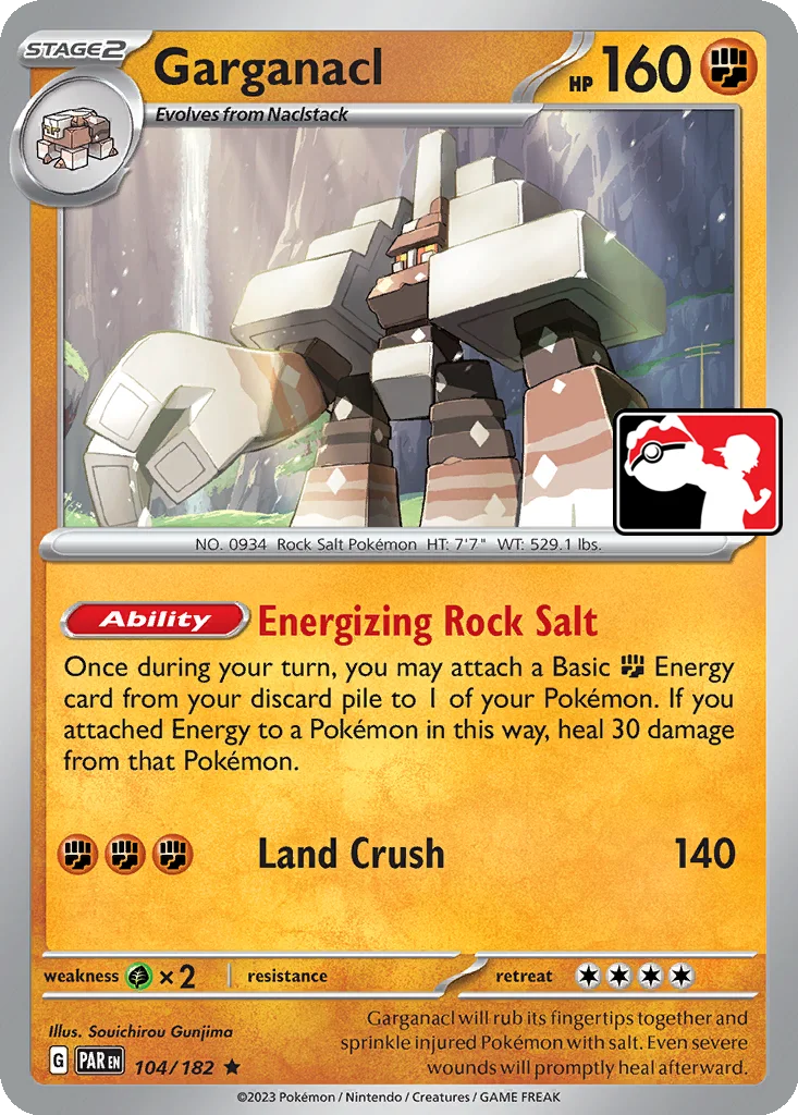 Garganacl 104/182 Paradox Rift (Play! Pokémon)