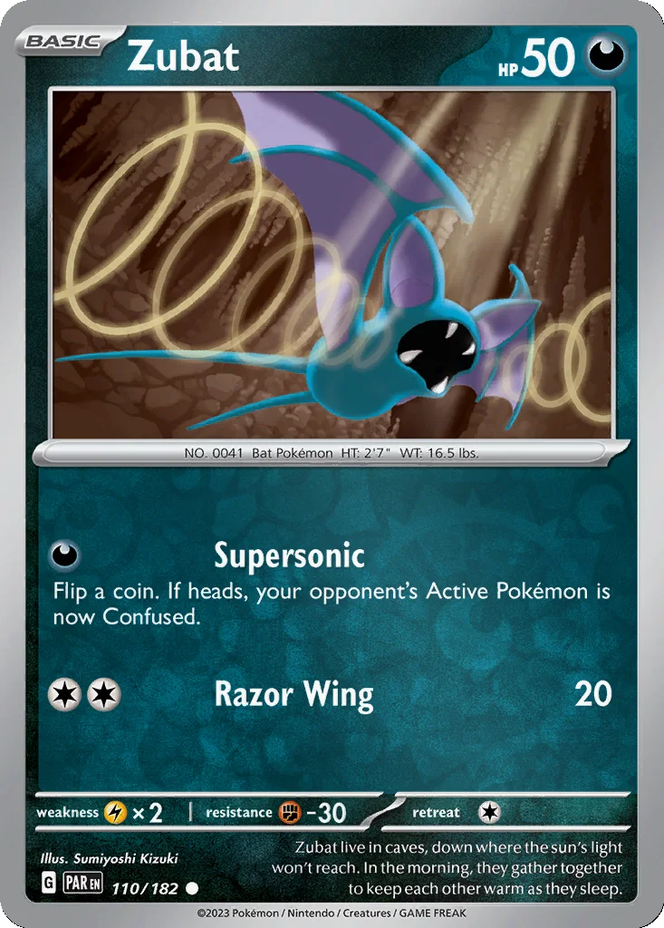 Zubat 110/182 Paradox Rift (Reverse holo)