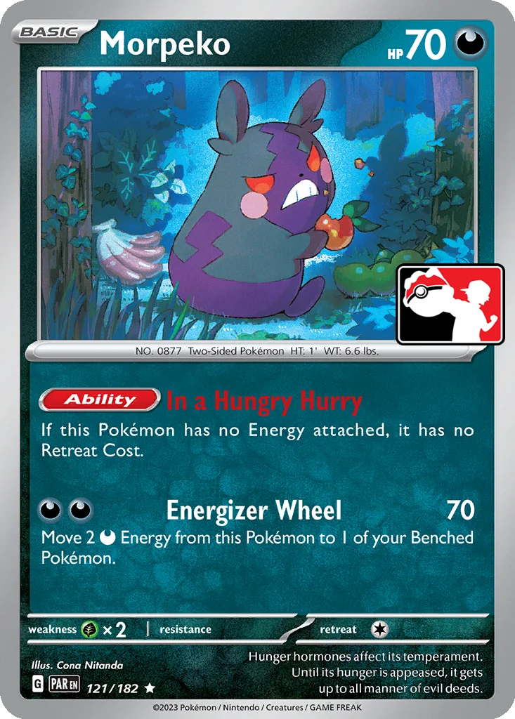 Morpeko 121/182 Paradox Rift (Play! Pokémon)