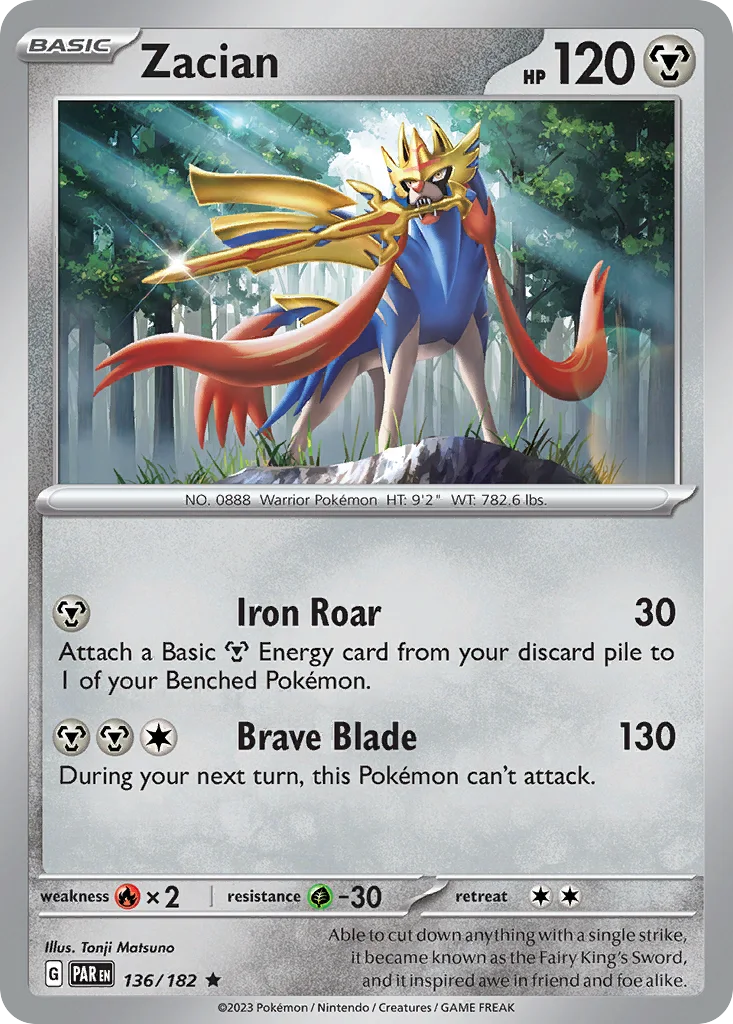 Zacian 136/182 Paradox Rift (Non-Holo)