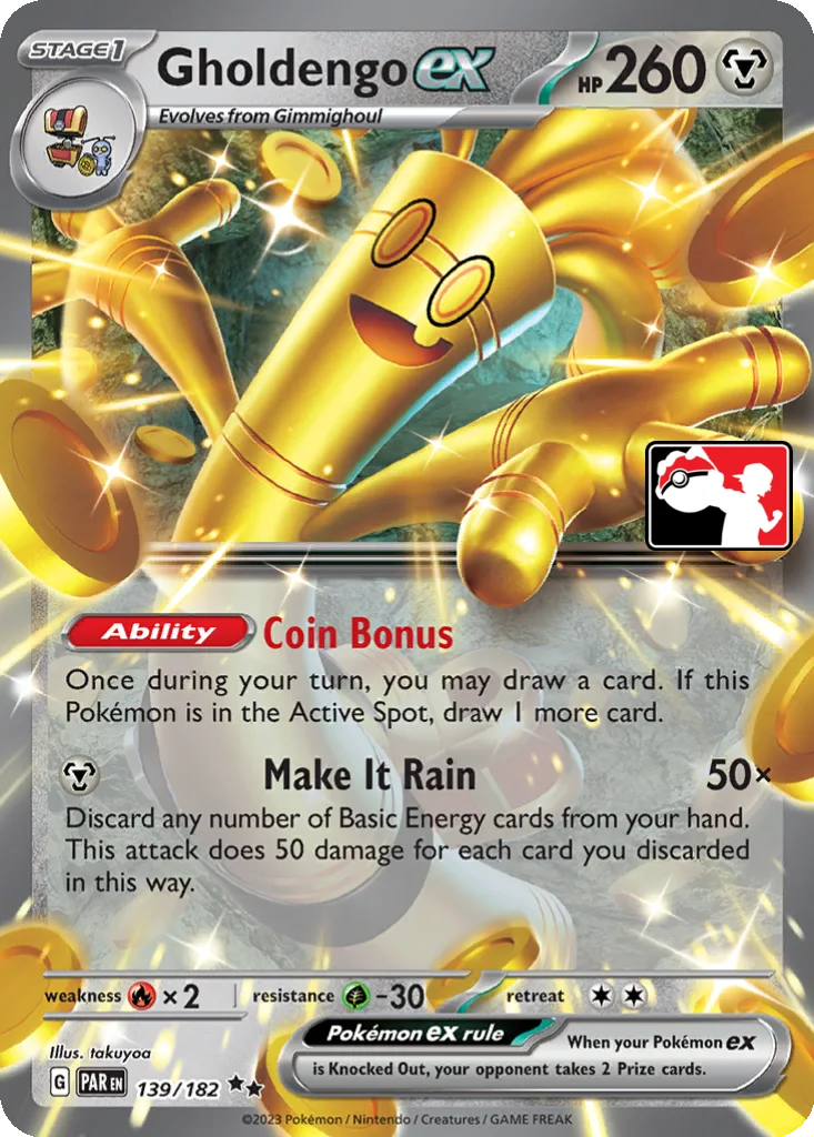 Gholdengo ex 139/182 Paradox Rift (Play! Pokémon)