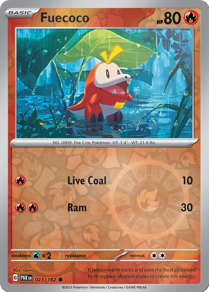 Fuecoco 023/182 Paradox Rift (Reverse holo)