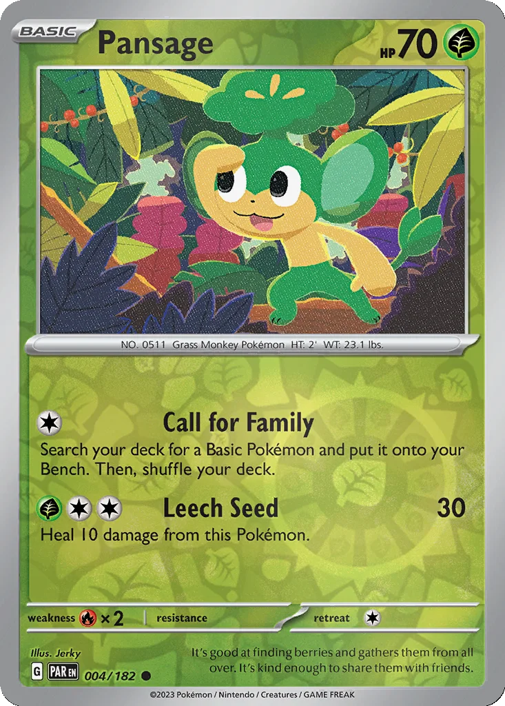 Pansage 004/182 Paradox Rift (Reverse holo)