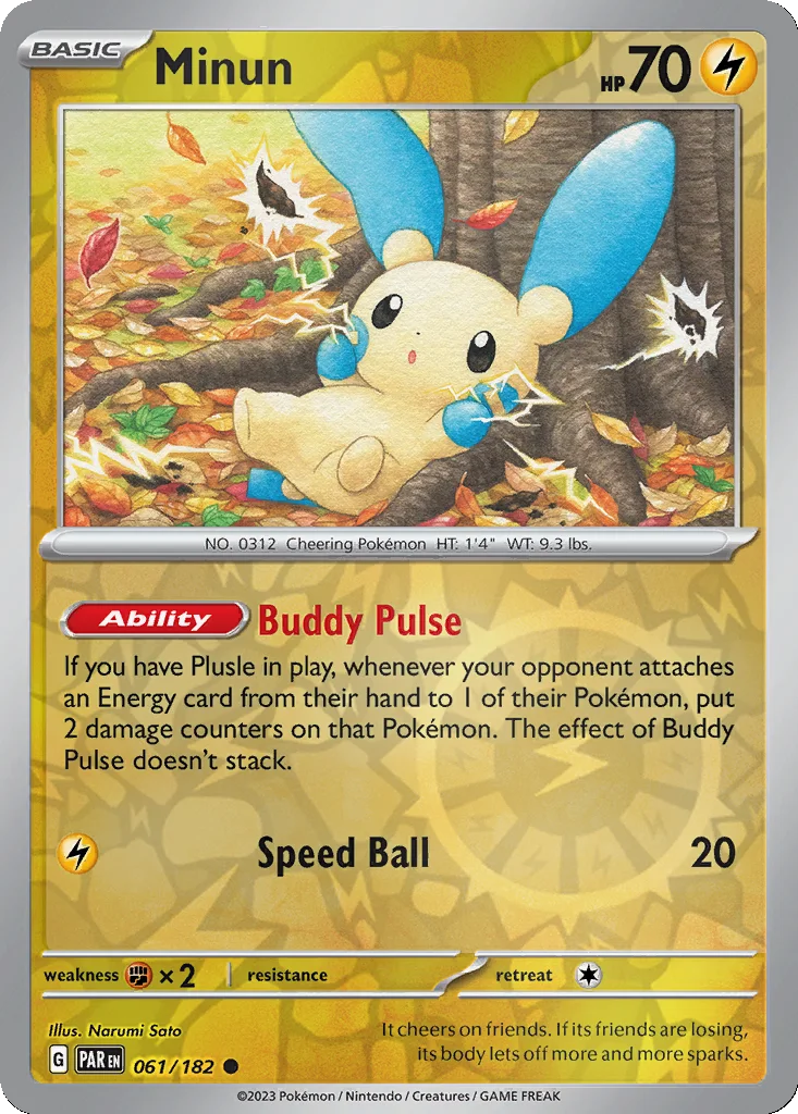 Minun 061/182 Paradox Rift (Reverse holo)