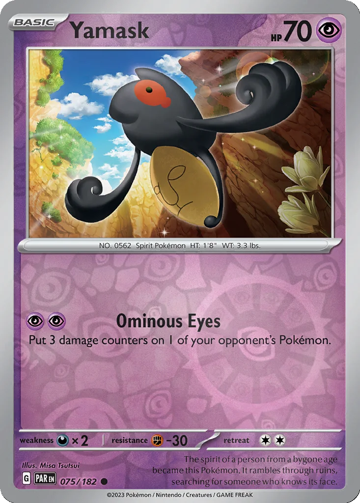 Yamask 075/182 Paradox Rift (Reverse holo)