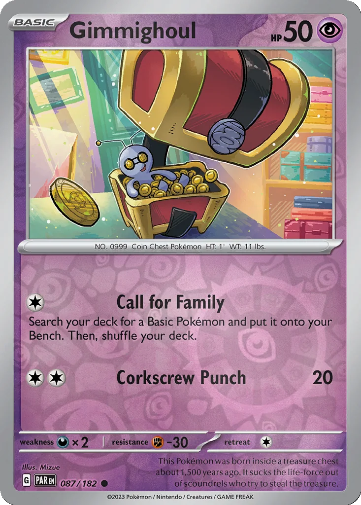 Gimmighoul 087/182 Paradox Rift (Reverse holo)