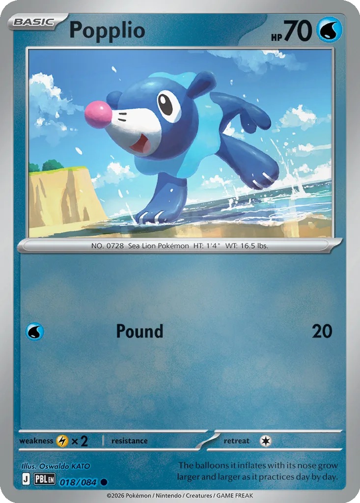 Popplio 018/084 Pitch Black (Reverse holo)