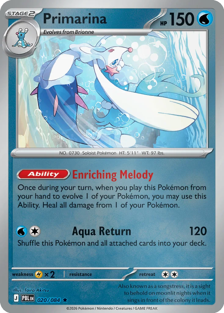 Primarina 020/084 ME05: Pitch Black (Reverse holo)