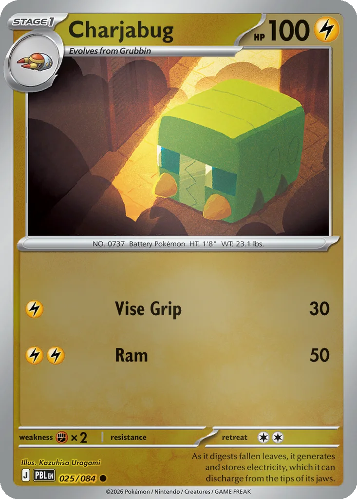 Charjabug 025/084 ME05: Pitch Black (Reverse holo)
