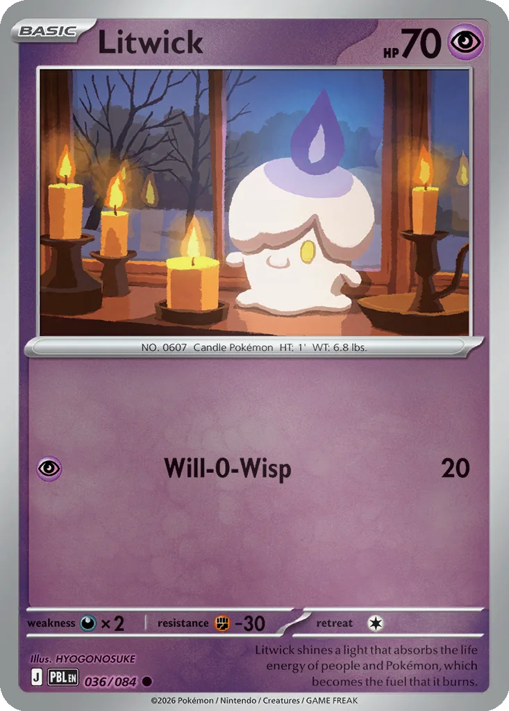 Litwick 036/084 ME05: Pitch Black (Reverse holo)