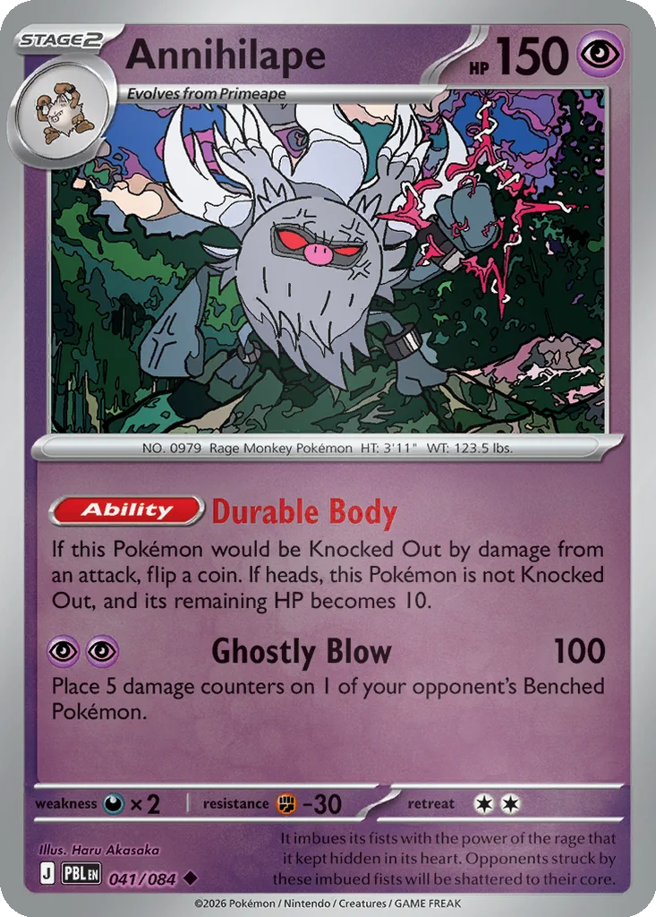 Annihilape 041/084 ME05: Pitch Black (Reverse holo)