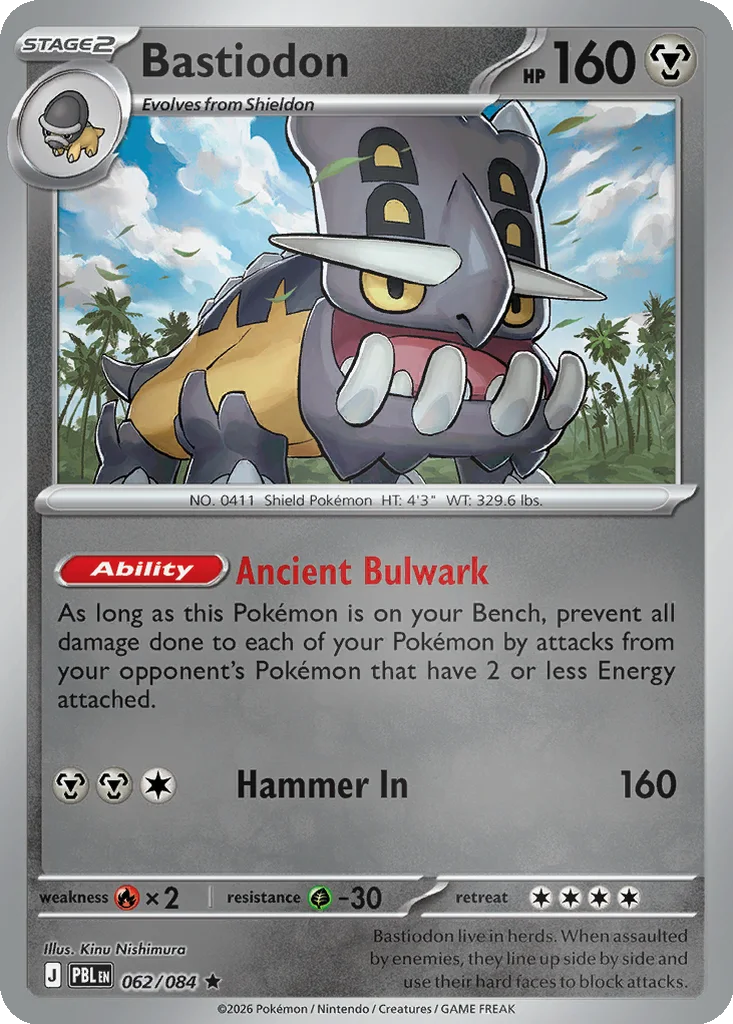 Bastiodon 062/084 ME05: Pitch Black (Reverse holo)