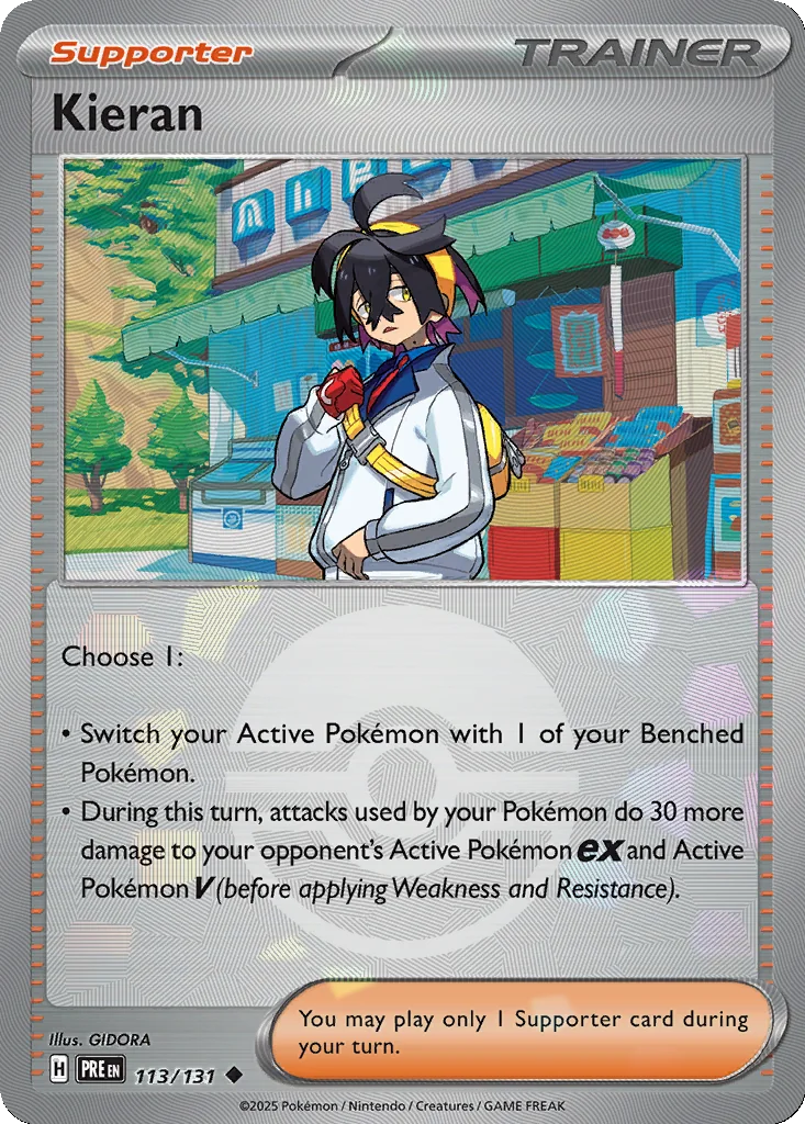 Kieran 113/131 Prismatic Evolutions (Poké Ball holo)