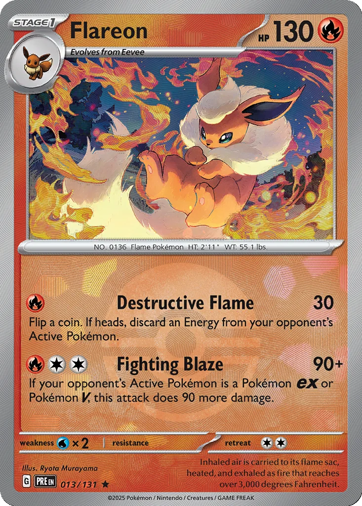 Flareon 013/131 Prismatic Evolutions (Poké Ball holo)