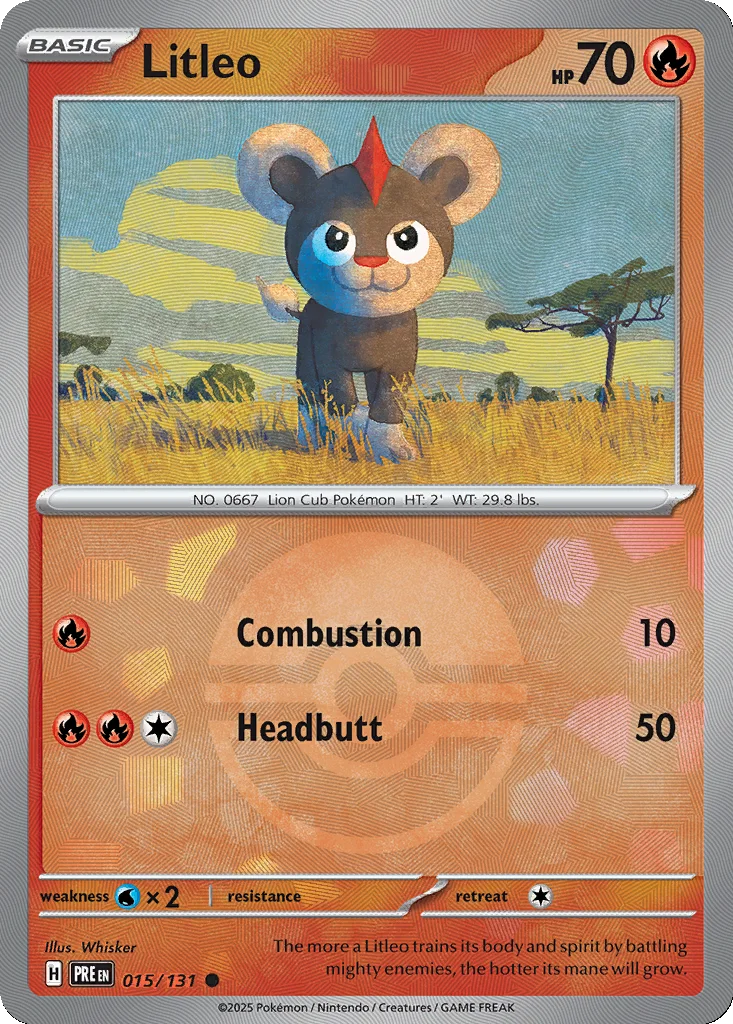 Litleo 015/131 Prismatic Evolutions (Poké Ball holo)