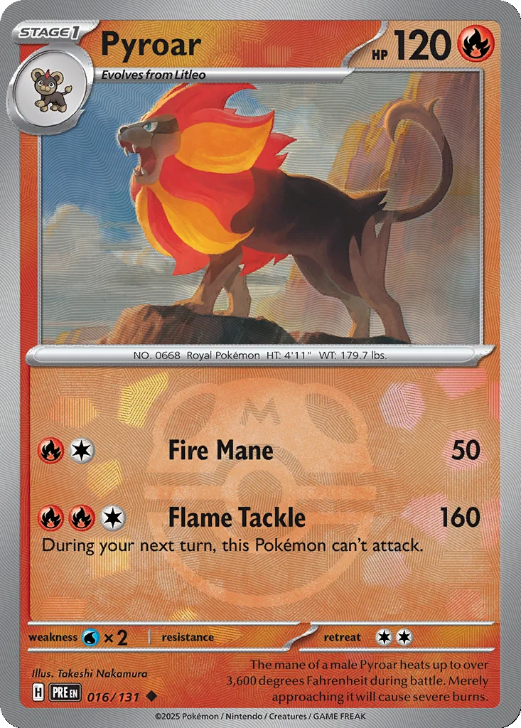 Pyroar 016/131 Prismatic Evolutions (Master Ball holo)