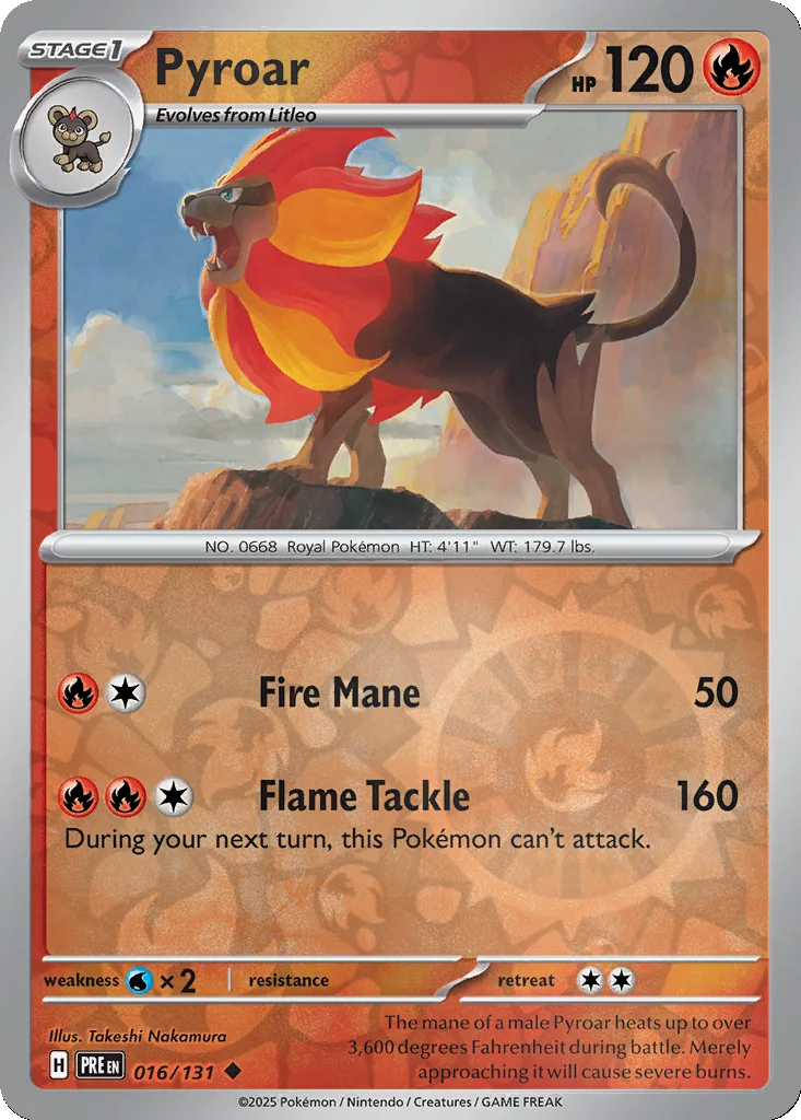 Pyroar 016/131 Prismatic Evolutions (Reverse holo)
