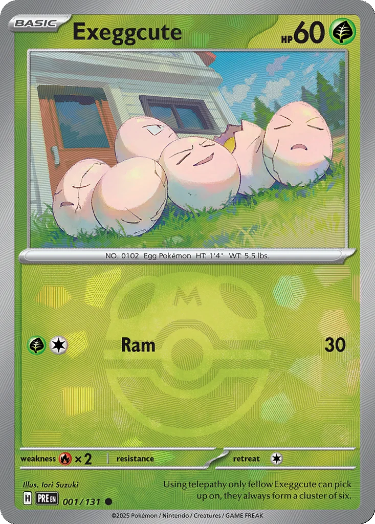 Exeggcute 001/131 Prismatic Evolutions (Master Ball holo)