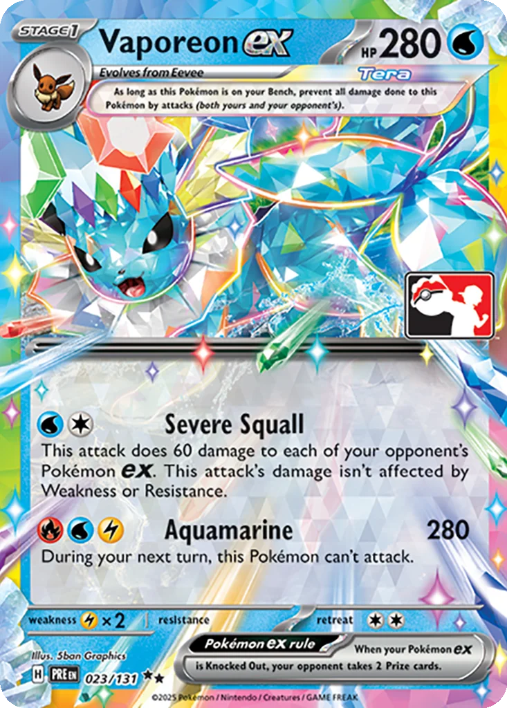Vaporeon ex 023/131 Prismatic Evolutions (Play! Pokémon)