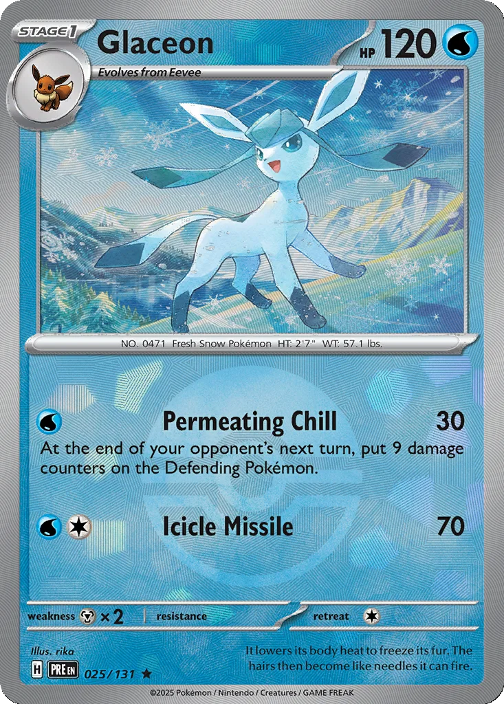 Glaceon 025/131 Prismatic Evolutions (Poké Ball holo)