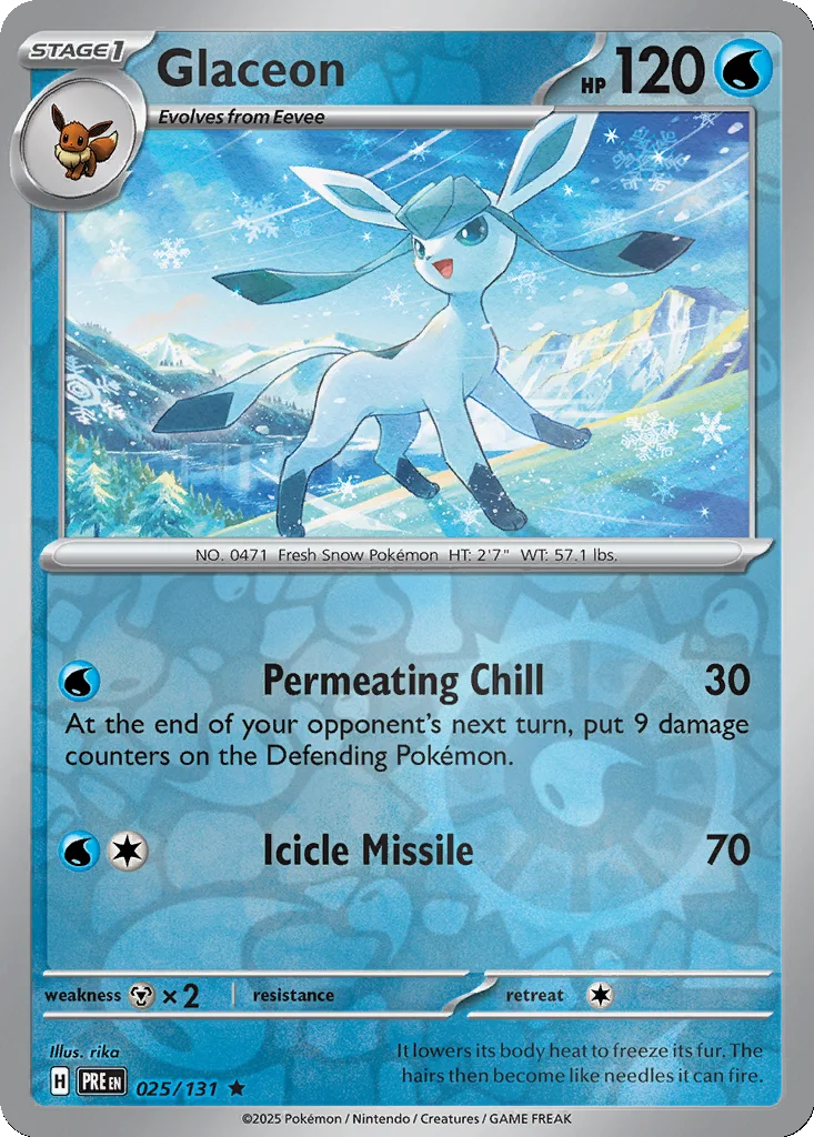 Glaceon 025/131 Prismatic Evolutions (Reverse holo)