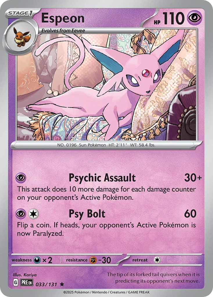 Espeon 033/131 Prismatic Evolutions (Cosmos Holo)