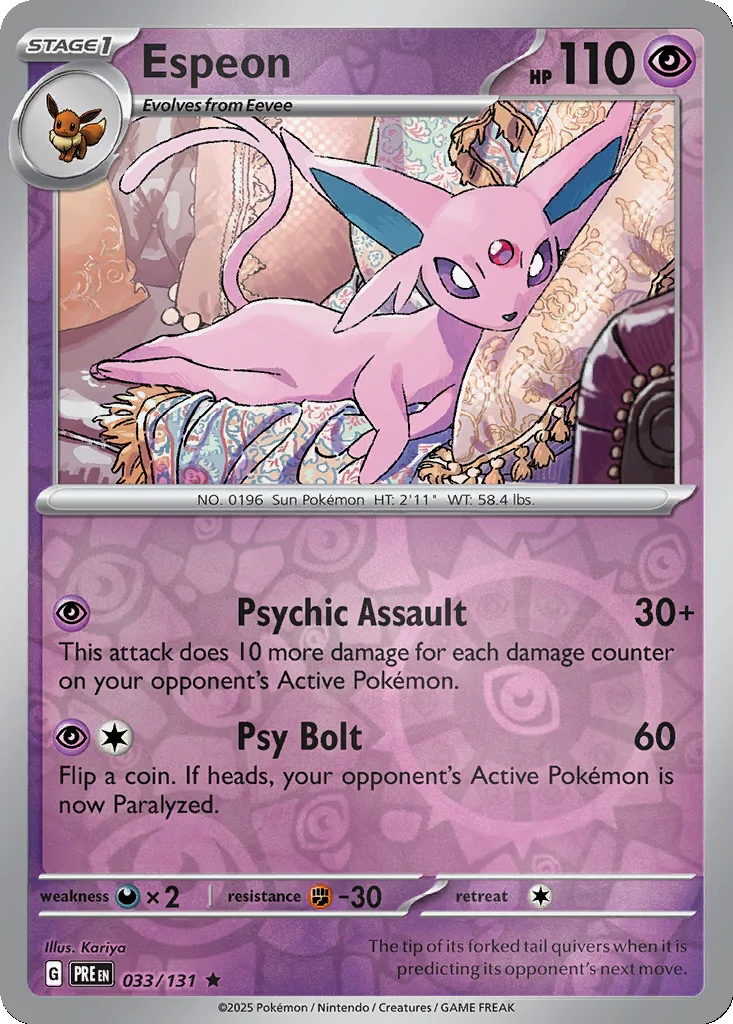 Espeon 033/131 SV: Prismatic Evolutions (Reverse holo)