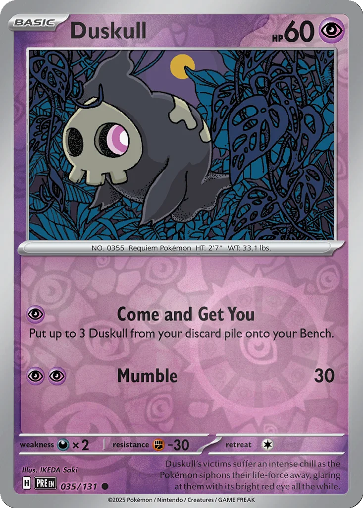 Duskull 035/131 SV: Prismatic Evolutions (Reverse holo)