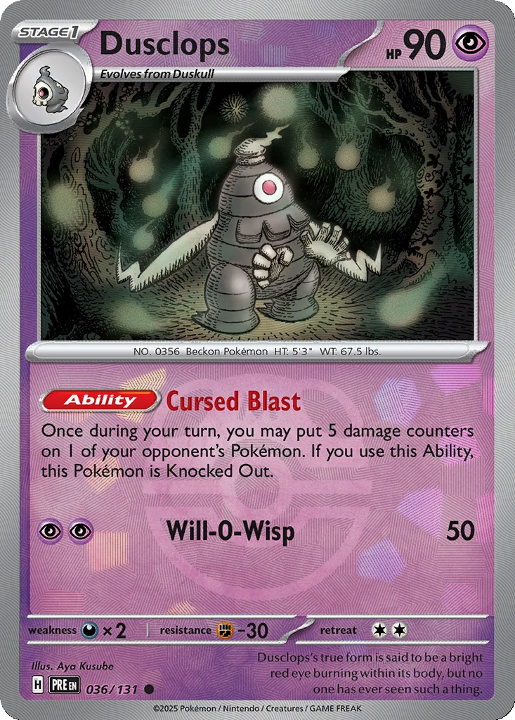 Dusclops 036/131 Prismatic Evolutions (Master Ball holo)