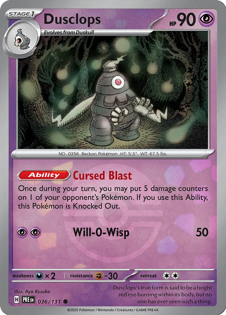Dusclops 036/131 Prismatic Evolutions (Poké Ball holo)