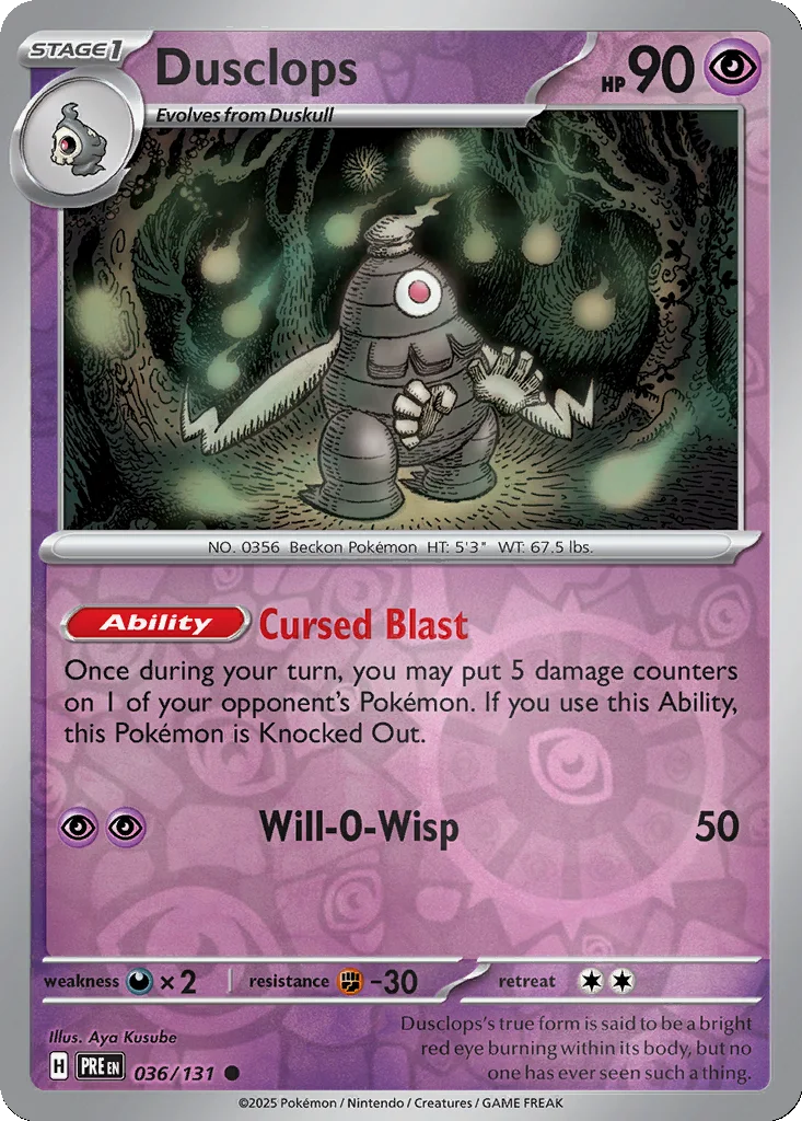 Dusclops 036/131 Prismatic Evolutions (Reverse holo)