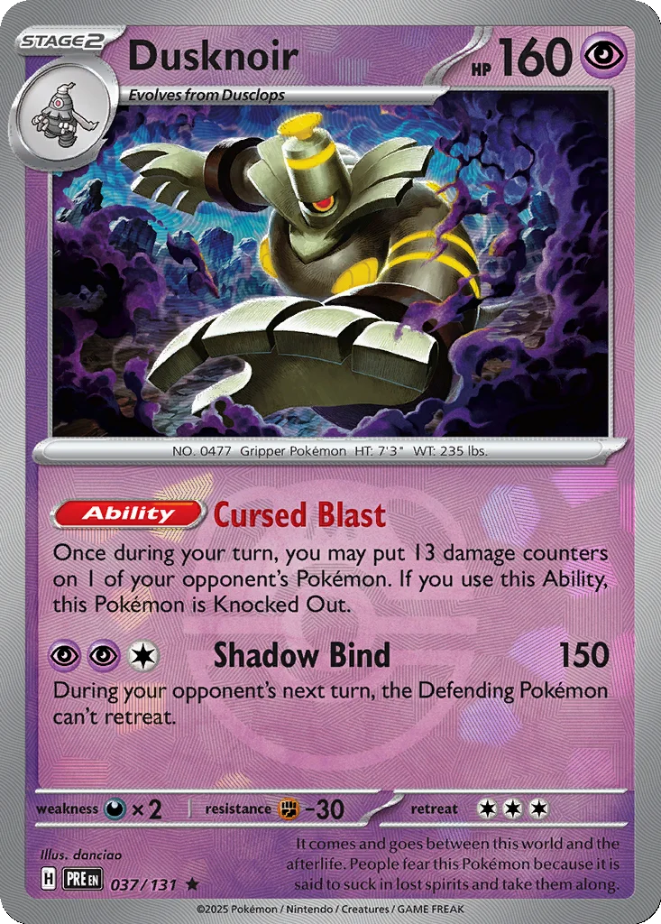 Dusknoir 037/131 Prismatic Evolutions (Master Ball holo)