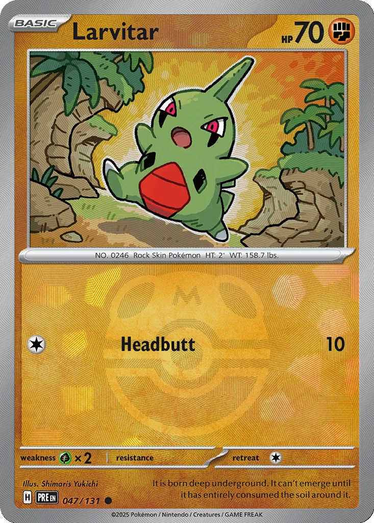 Larvitar 047/131 Prismatic Evolutions (Master Ball holo)
