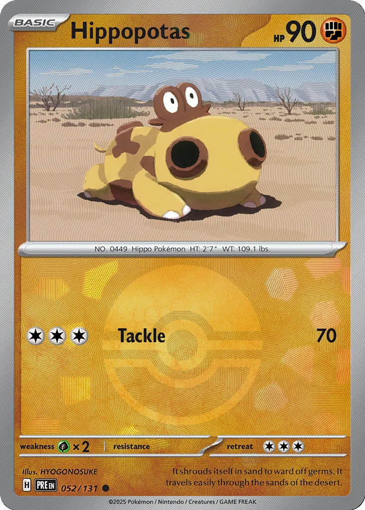 Hippopotas 052/131 Prismatic Evolutions (Poké Ball holo)
