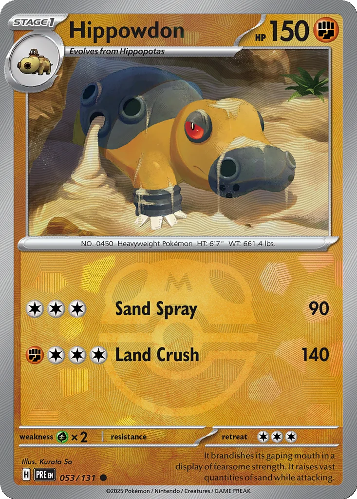 Hippowdon 053/131 Prismatic Evolutions (Master Ball holo)