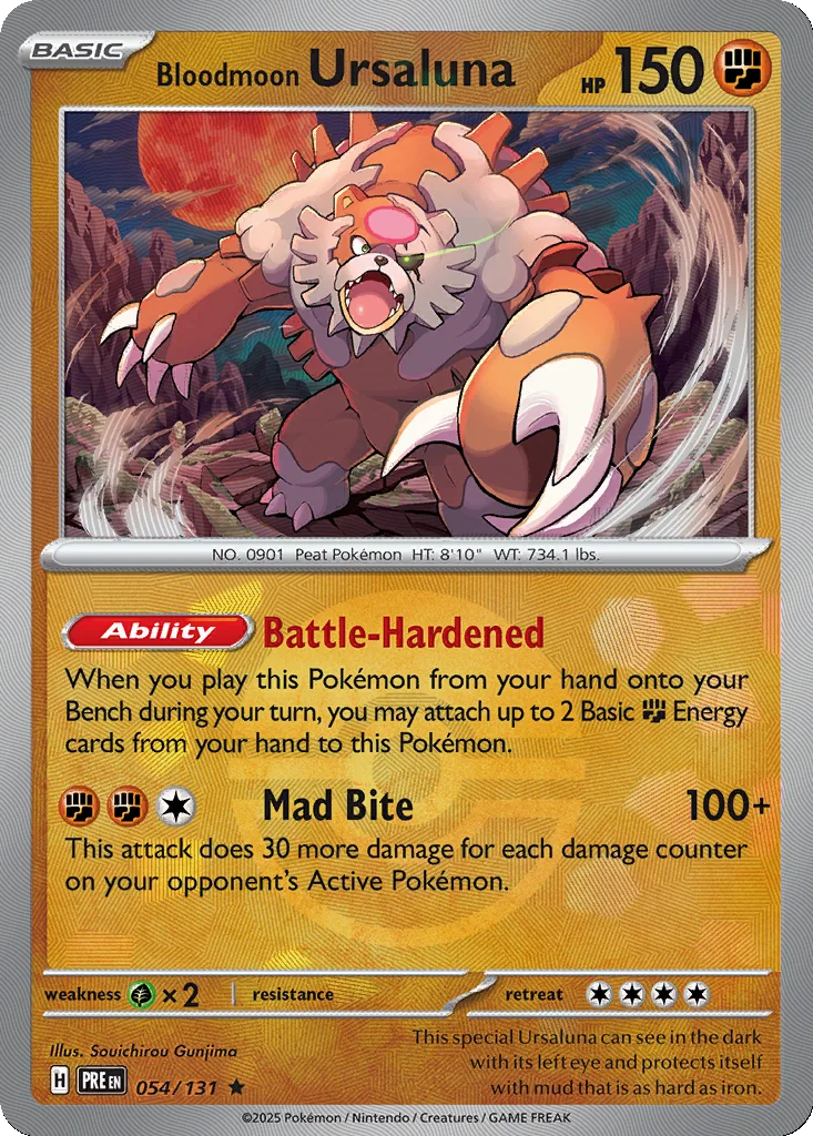 Bloodmoon Ursaluna 054/131 Prismatic Evolutions (Poké Ball holo)