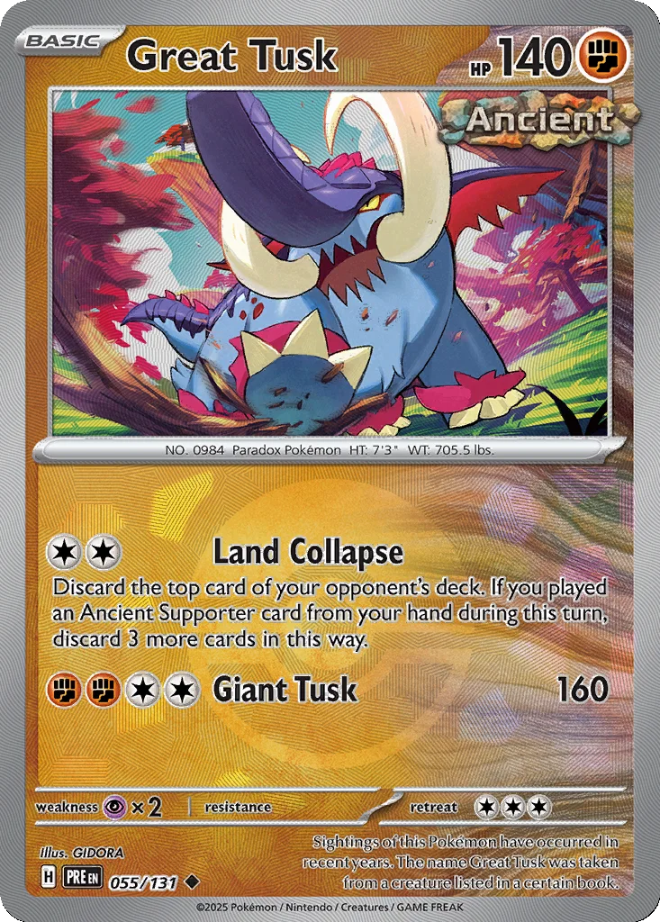 Great Tusk 055/131 Prismatic Evolutions (Poké Ball holo)