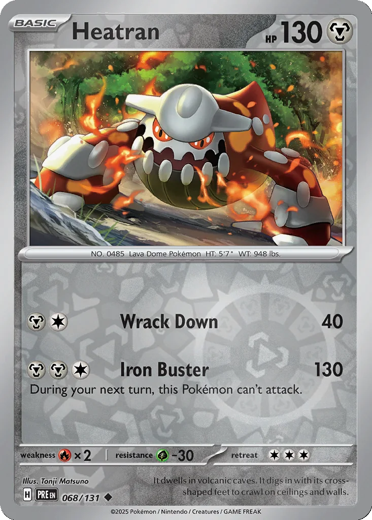 Heatran 068/131 SV: Prismatic Evolutions (Reverse holo)