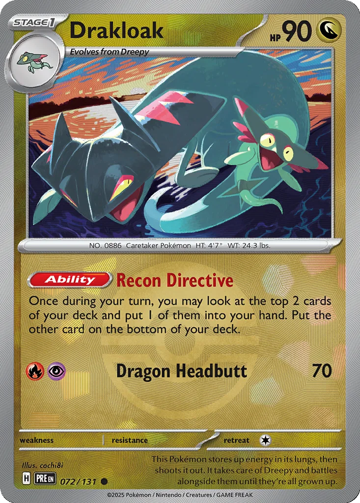 Drakloak 072/131 Prismatic Evolutions (Poké Ball holo)