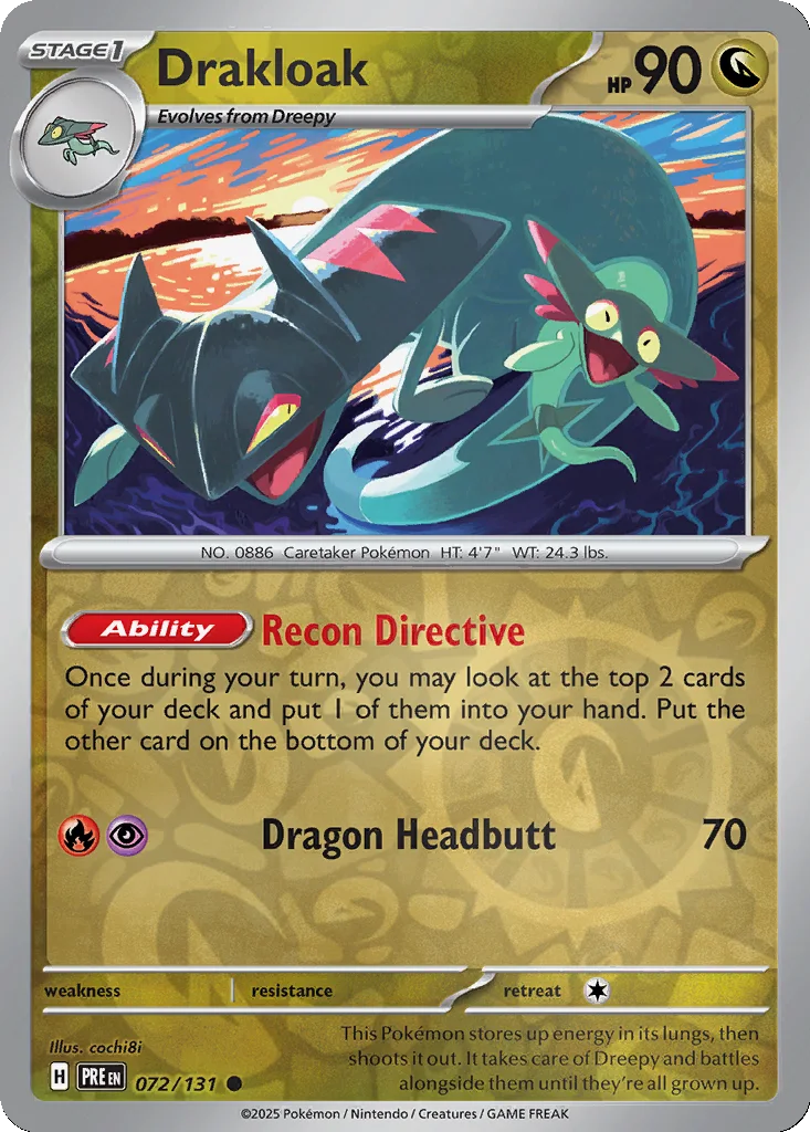 Drakloak 072/131 SV: Prismatic Evolutions (Reverse holo)