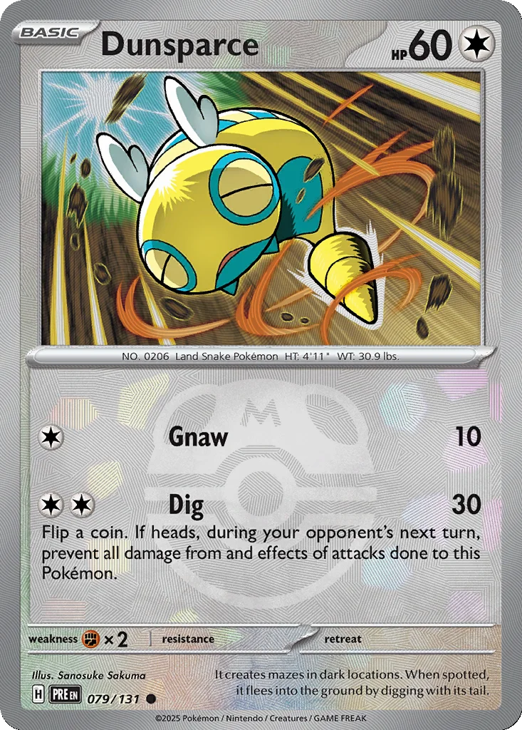 Dunsparce 079/131 Prismatic Evolutions (Master Ball holo)